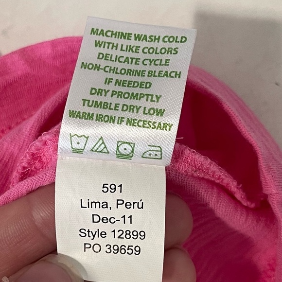 Lilly Pulitzer Hot Pink Asymmetric Ruffle Shoulder Top Size XS - Picture 6 of 6